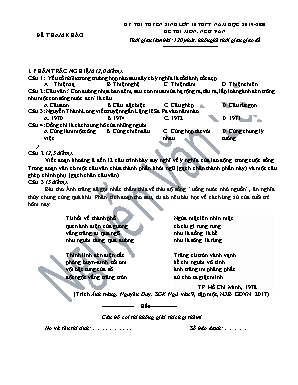 Đề thi thử tuyển sinh vào Lớp 10 THPT - Năm học 2019-2020 - Nguyễn Văn Lự (Có đáp án)